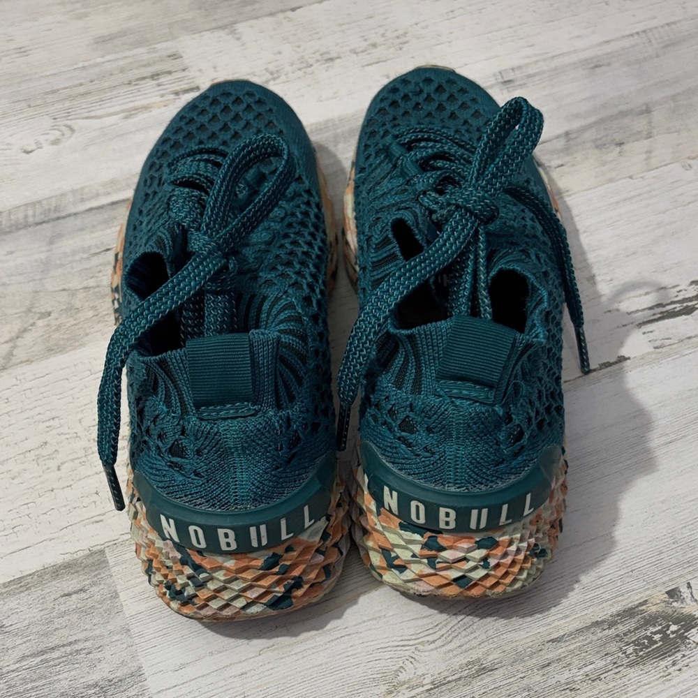NOBULL Teal Wild Knit Runner Women's Sneakers Size 6.5 - Picture 3 of 11